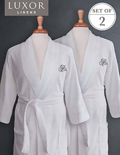 Luxor Linens - Terry Cloth Bathrobes - 100% Egyptian Cotton Same Sex- His