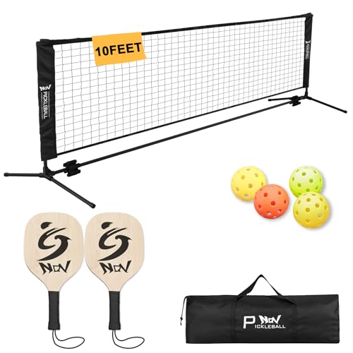 NQV Pickleball Set with Net and Paddles (8 words)