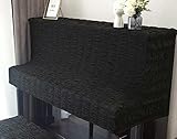 Black Upright Piano Stool CoverDustproof Stretch Knitted Protector for Vertical Piano Durable Cloth for Piano Bench and Stool Protection