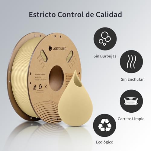 Filamento ANYCUBIC PLA 1.75mm 1KG Marrón Claro para Impresión 3D - Fernando Cortés