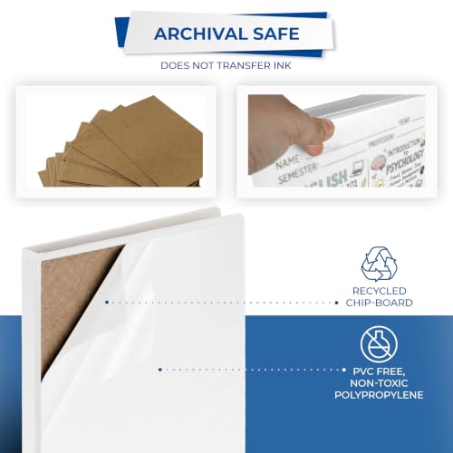 Image of Samsill Durable 0.5 inch 3 Ring Binder, D Ring Binder, 100% Recycled Chipboard, White, 4 Pack