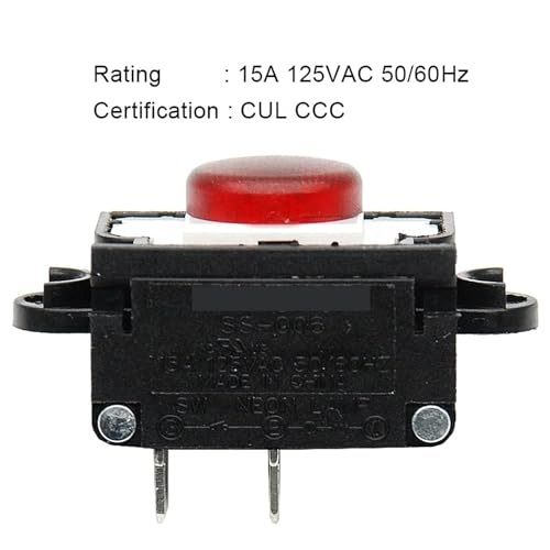 Disyuntor SS-006 de 250V con botón de luz roja y restablecimiento manual de 10A 4
