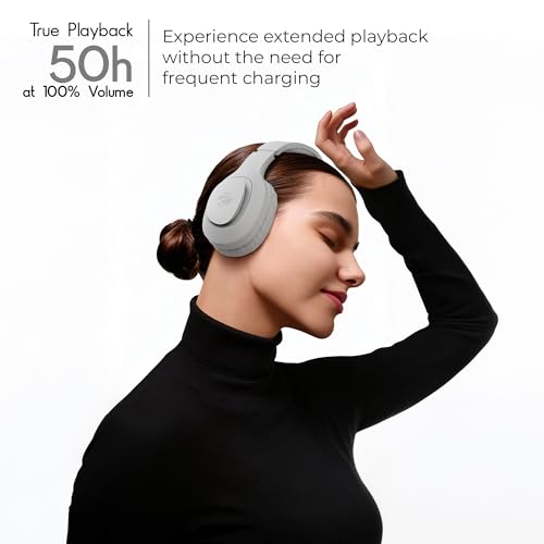 Image of Zebronics Thunder Neo (2026 Upgrade) Wireless Headphone, BT v6.0, True 50hrs Playback, 40mm Driver, ENC, Rapid Charge, Gaming Mode, Dual Pairing, 3 EQ Modes, AUX, Voice Assistant (Silver)