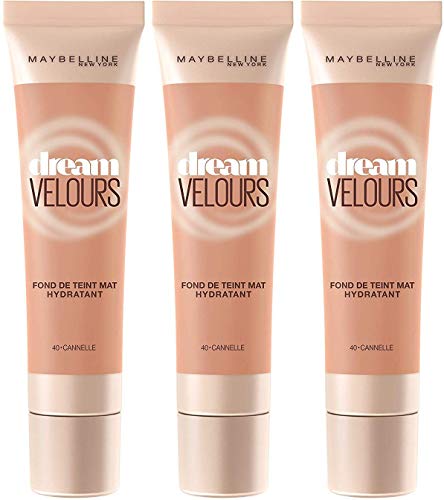 Maybelline Dream Velours fond de teint anti peau sèche et brillance cannelle 40