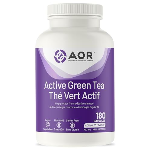 AOR - AOR Active Green Tea 700mg, 180 Vegan Caps 60-Day Supply - Powerful EGCG Green Tea Extract Supplement for Liver & Digestive Support & Cardiovascular Function - Non-GMO, Gluten-Free Antioxidant Formula