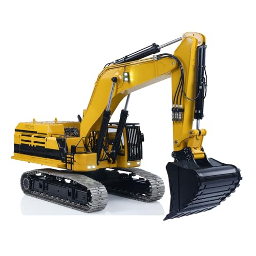 Image of 55KG! 1 /12 Metal Remote Control Hydraulic Tracked Excavator 395F RC Digger 2830 Brushless Motor Dual Pump System Radio Hobby Grade Model for Ages 14+(Light Yello and Black)