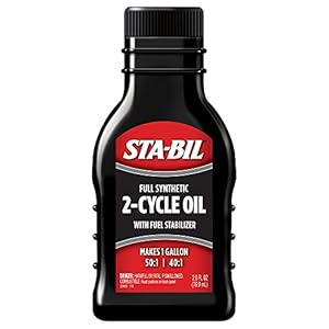 STA-BIL Full Synthetic 2-Cycle Oil – With Fuel Stabilizer For Up To 12 Months Protection – 1 Gallon Multi-Mix – 50:1/40:1 Mix Ratios – Low Smoke Formula, 2.6 fl. oz. (22403)