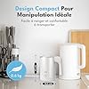 LEBENLANG Mini bouilloire electrique en acier inoxydable - 500ml & Sans plastique I 600W Petite Bouilloires électriques de voyage blanche I Electric Kettle electriques 0.5l Boulloire silencieuse #1