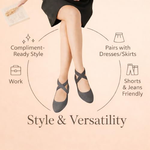 Image of EMMA NEW YORK Ankle Strap Flats for Women, Women Flat Ballerina Shoes, Women's Ballet Flats with Strap
