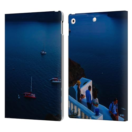 Coque Cuir iPad 10.2 Haroulita Santorini Coucher du Soleil Finition Premium