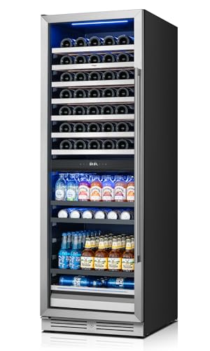 Image of Yeego 24 Inch Wine and Beverage Cooler, 182 Can 77 Bottle with Left-Hinged