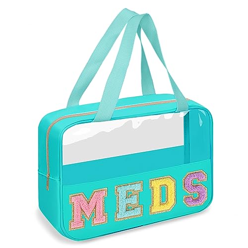 Bolsa de maquillaje de chenilla pequeña transparente estilo verde