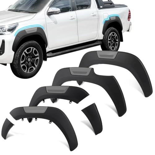 Extensiones de guardabarros Toyota Hilux contra impactos de piedras en la pintura