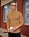 Mens Casual Mock Turtleneck Long Sleeve Basic Lightweight Slim Fit Pullover Tops Ribbed Thermal Undershirts Brown