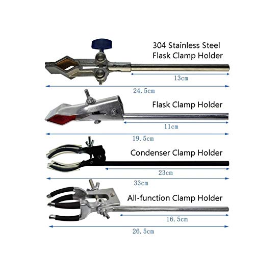 DADAKEWIN Condenser Clamp Holder Laboratory with Rubber Anti-Skid All-Function Grade Metalware Chemistry Lab Support- Pack of 2 (Size : Condenser Clamp Holder)