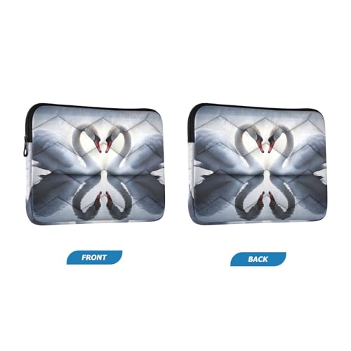Funda para portátil 13-14 pulgadas impermeable con diseño de cisnes blancos miniatura 2