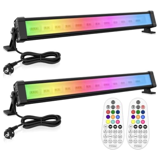 MEIKEE 42W RGB Strahler mit Fernbedienung 360° Wallwasher Flutlicht 10 Farben 30 Modi Timer 6 Helligkeitsstufen Memory-Funktion LED Strahler RGB Bar für Bar Party Disco Feiern Bühne Häuser 2 Pack
