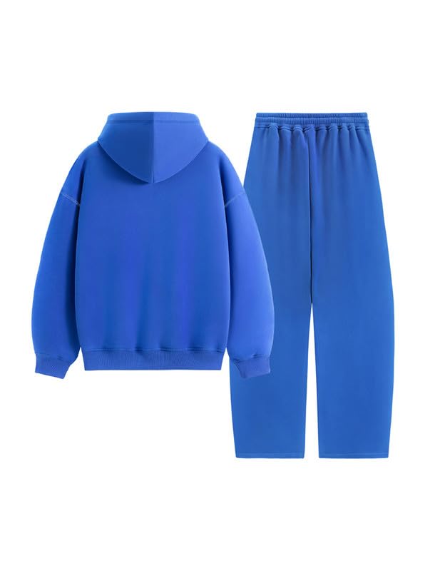 Aelfric Eden Baggy Tuta da jogging da uomo, oversize, tuta basic da donna, unisex, con cappuccio, set Y2K, per il tempo libero, sport, con gamba larga, tuta da jogging