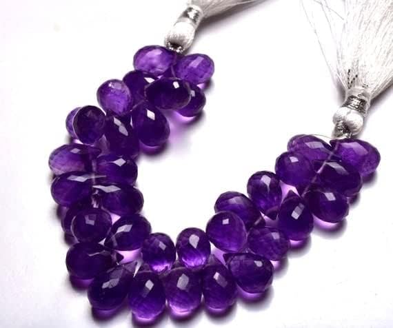 Rang d'améthyste violette en micro briolettes de 5 pouces pour création artisanale