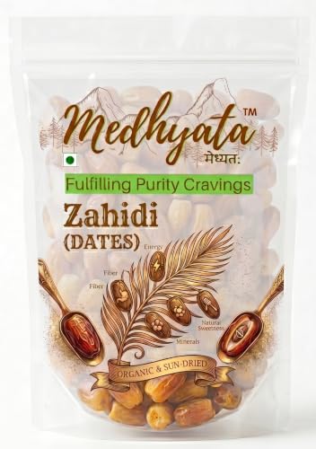 Image of Medhyata Zihadi Dates, Organic & Sun-Dried Khajoor, High Fibre, Natural Energy Booster, Gluten Free, (1Kg)