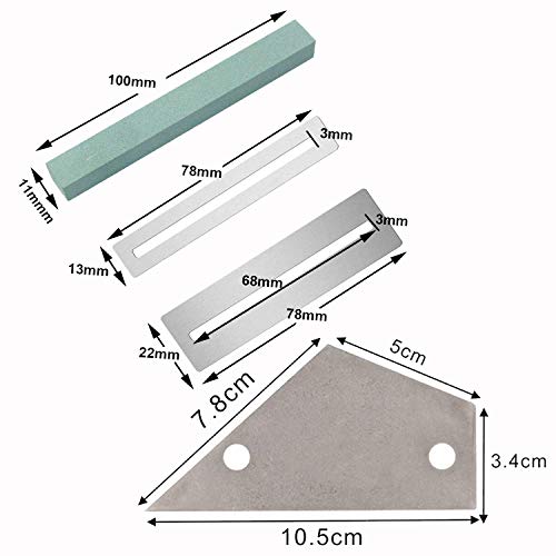 Buytra Guitar Repairing & Luthier Tools,Guitar Fret Crowning File 3 Edges Dressing File Stainless Steel Fret Rocker, Fingerboard Guards Protectors and Grinding Stone - Thumbnail 5