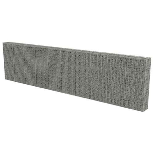 vidaXL Gabionen Wand mit Deckel 600x30x150cm Steingabionen Gabione...