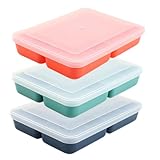 Cabilock 3 piezas Fiambreras Reutilizables con Compartimentos Aptas para Microondas Almacenamiento Organizado para Adultos y Loncheras para Trabajo y Escuela Tapas Transparentes Naranja