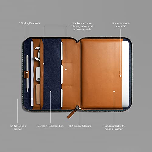 Image of DailyObjects Urbane Tech Folio - Tan, Gadget Organiser Tech Kit Bag For Laptops And Office Accesories, Vegan Faux Leather, Lightweight And Soft, Sensitive Material With Ykk Zipper - Boys