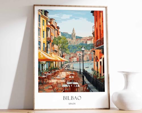 Poster Bilbao déco voyage A0 affiche villeEspagne pour mur