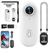 XLDZR POV Camera Pro, POV 4K Pro wasserdichte Capture-Kamera tragbar, Neue Ultra-Weitwinkel-Daumentaschen-Action-Cam magnetisch mit Clip, for Fahrrad, Reisen, Skifahren(White-A)