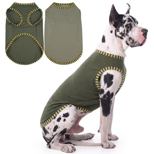IECOii 2 Pack Dog Surgery Recovery Shirt Sleeveless Lightweight Dog Tshirt