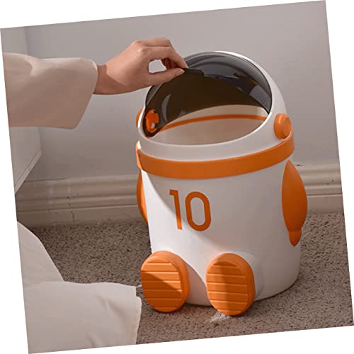 Caneca de basura astronauta con tapa 10L color naranja miniatura 2