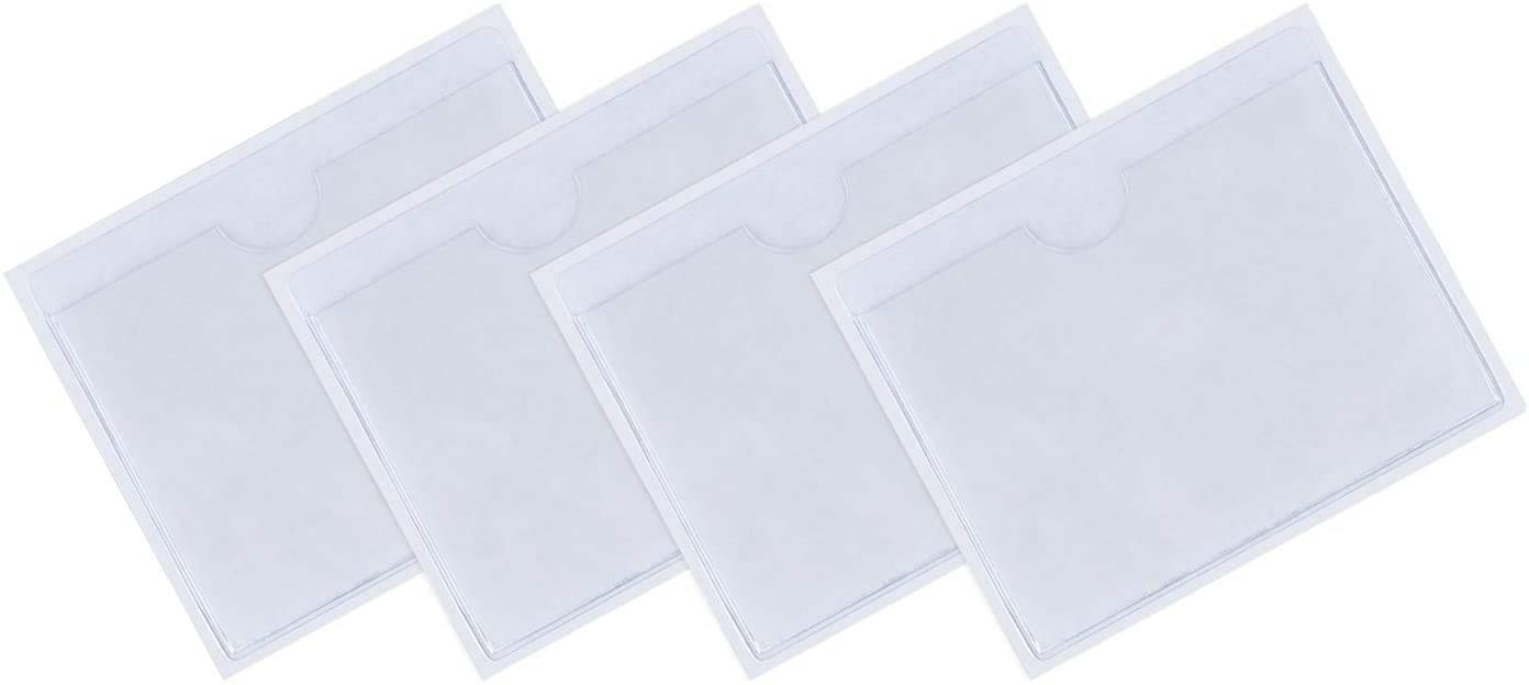 Clear Self-Adhesive Ticket and Note Holders Car Windscreen Pass Holder Note Placard Protector Cover for Car, Permits, Badges and Caravan Windscreen (4)