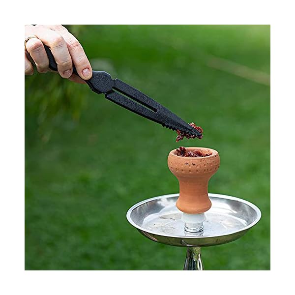 Yhuasia Shisha Zange Edelstahl, 2 Stück Metall Shisha Zange, Tabak Zange, Shisha Tabak Zange, Shisha Zange Set, für Charcoal Bar Shisha Pipe Zubehör Charcoal Clip (Schwarz und Farbig) – Bild 6