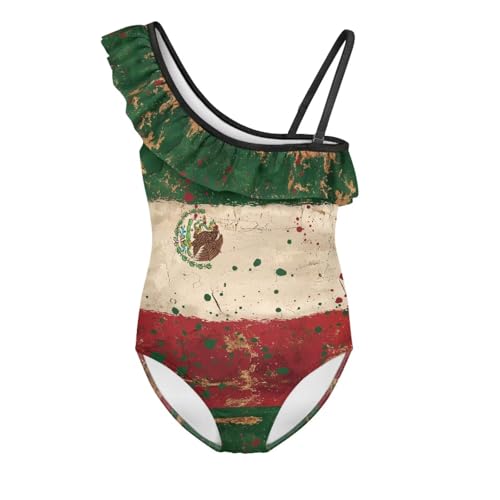 Image of Girls Swimsuit One Piece Ruffle Swimsuit Non-Slip Straps UPF 50+ for Girls Size 3-14 Years