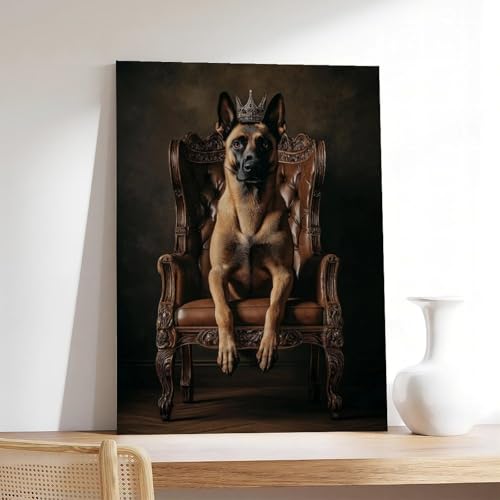 Malinois Royal Dog Poster Leinwand Poster Schlafzimmer Dekor Landschaft Büro Zimmer Dekor Geschenk 50 x 75 cm