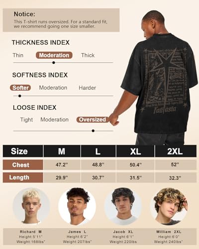 Flafens Oversized Tshirts for Men - Graphic T Shirt Tees Crewneck Short Sleeve Loose Top Over Sized Pattern Print Tops2