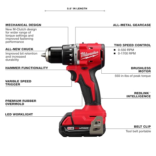 Milwaukee M18 Compact Brushless Hammer Drill