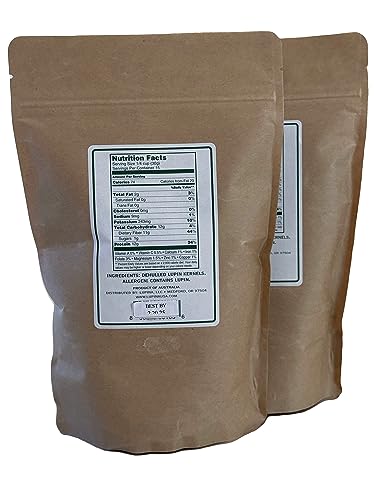 LUPINA Australian Sweet Lupin Splits - High in Protein 12g, High in Fiber 11g, Vegan, Gluten-Free, NON-GMO (1lb, Pack of 1)
