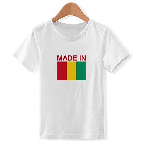 T-Shirt Blanc Guinée Crew Neck Large pour Éviter l'Inconfort des Tailles Serrées