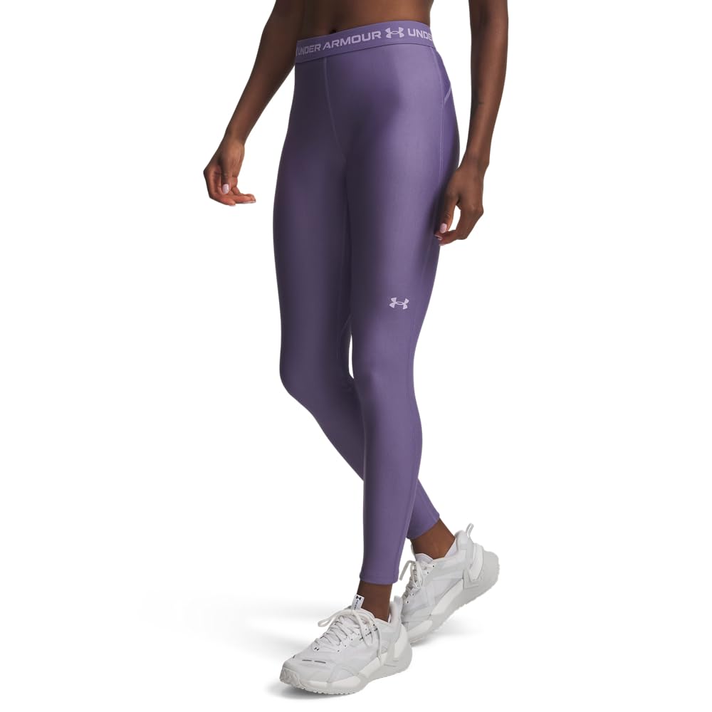 Under Armour Women's HeatGear Leggings, (520) Purple Luxe / / Purple Crest, M