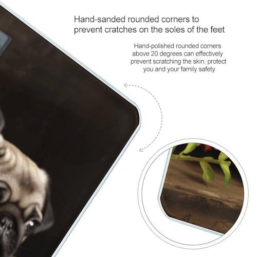 Báscula digital de baño Puppys Pug para peso corporal miniatura 4