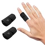 Vanzen Finger Splint (No Metal Support), 2PCS Upgraded Neoprene Finger Sleeve/Brace for Arthritis, Tendonitis & Pain Relief, Adjustable Compression for Sports Injury Relief (Basketball, Tennis, Volleyball, Badminton, Golf) – Single Finger Design - M