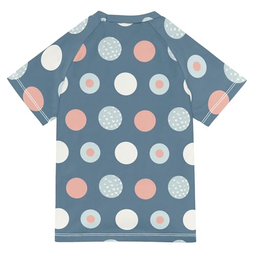 Circle Deep Blue Bathing Suit Kids Sun Protection Sports Clothes Swimwear Beach Tops 3T2