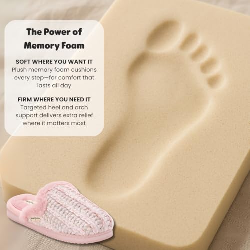Dearfoams Women's Memory Foam House Shoes Gifts for Her Paris Scuff Slipper2