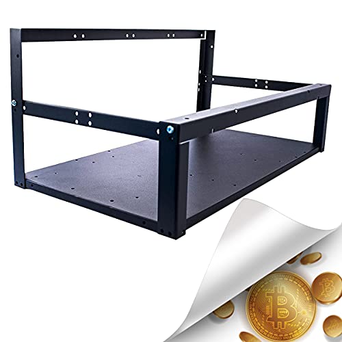 HIMAPETTR 6 Gpu Mining Rig Frame Verschlüsselung, Crypto Coin Currency Bitcoin Mining Accessories Tools ​-Frame Only, Fans & GPU is not Include Cover
