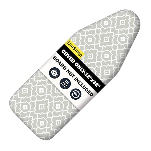 Image of Small Ironing Board Cover and Pad 12 inchx32 inch Small Iron Board Cover with Padding,Tabletop Mini Ironing Board Cover and Pad Small Size, Cotton Canvas, Heat Resistant, Drawstring Closure Geometric