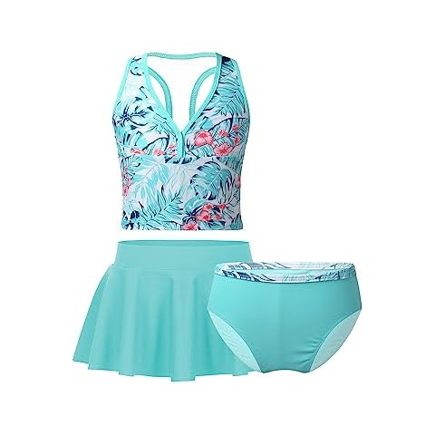 Alvivi Girls Mint Green Tankini Set Cover