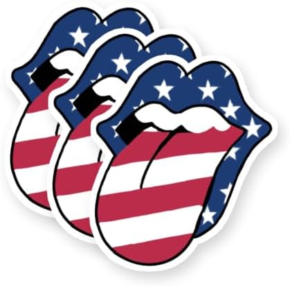 Red White and Blue Tongue Vinyl Stickers 3 Pack 3 Inch image 5