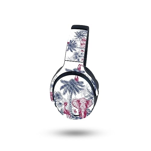 Image of MightySkins Carbon Fiber Skin Compatible with Skullcandy Crusher ANC 2 - Tropical Jungle | Protective, Durable Textured Carbon Fiber Finish | Easy to Apply